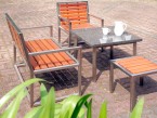 Beispiel für eine komplette Bangkirai-Sitzgruppe - de greiff design